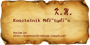 Kosztelnik Mátyás névjegykártya