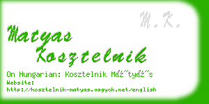 matyas kosztelnik business card